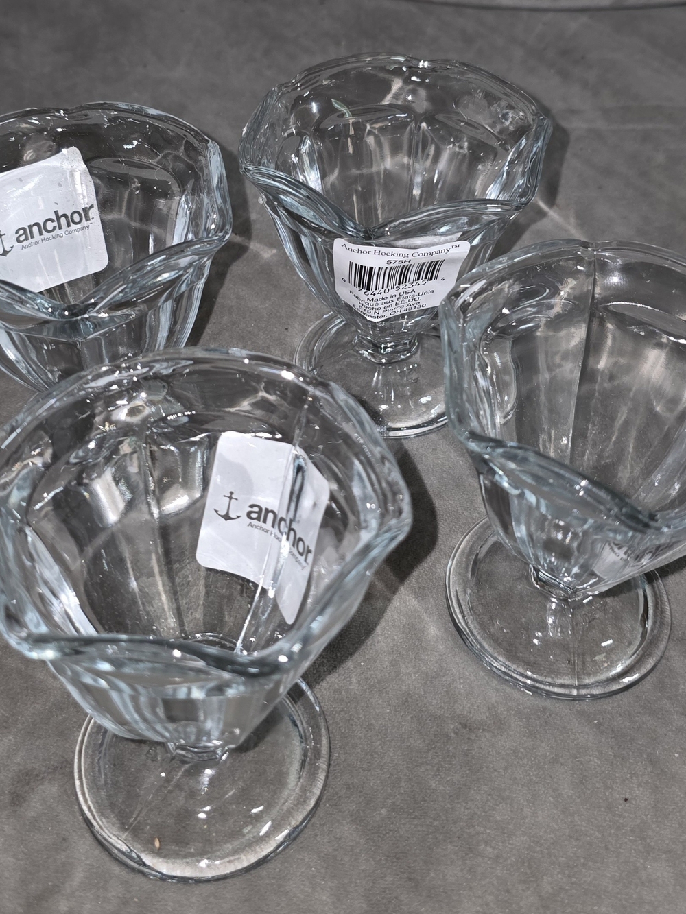 Anchor Hocking Glass Tulip Sundae Dessert Cups - Set of 4